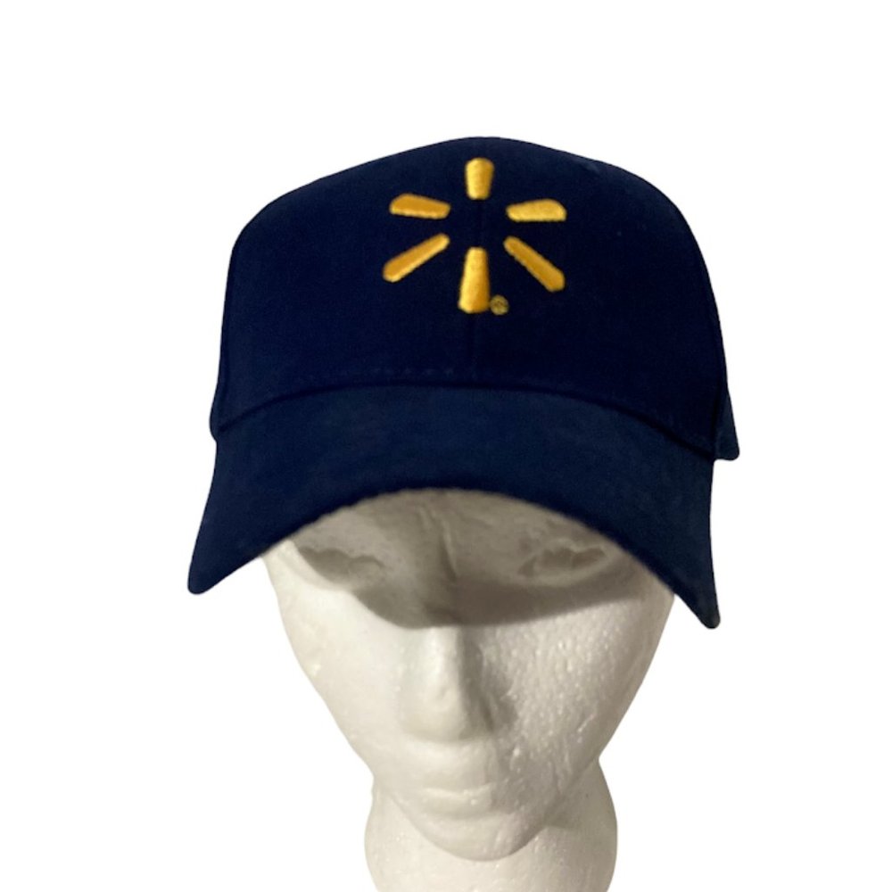 Proud Walmart Associate Employee Baseball Cap Hat Navy Blue Gold Spark Logo